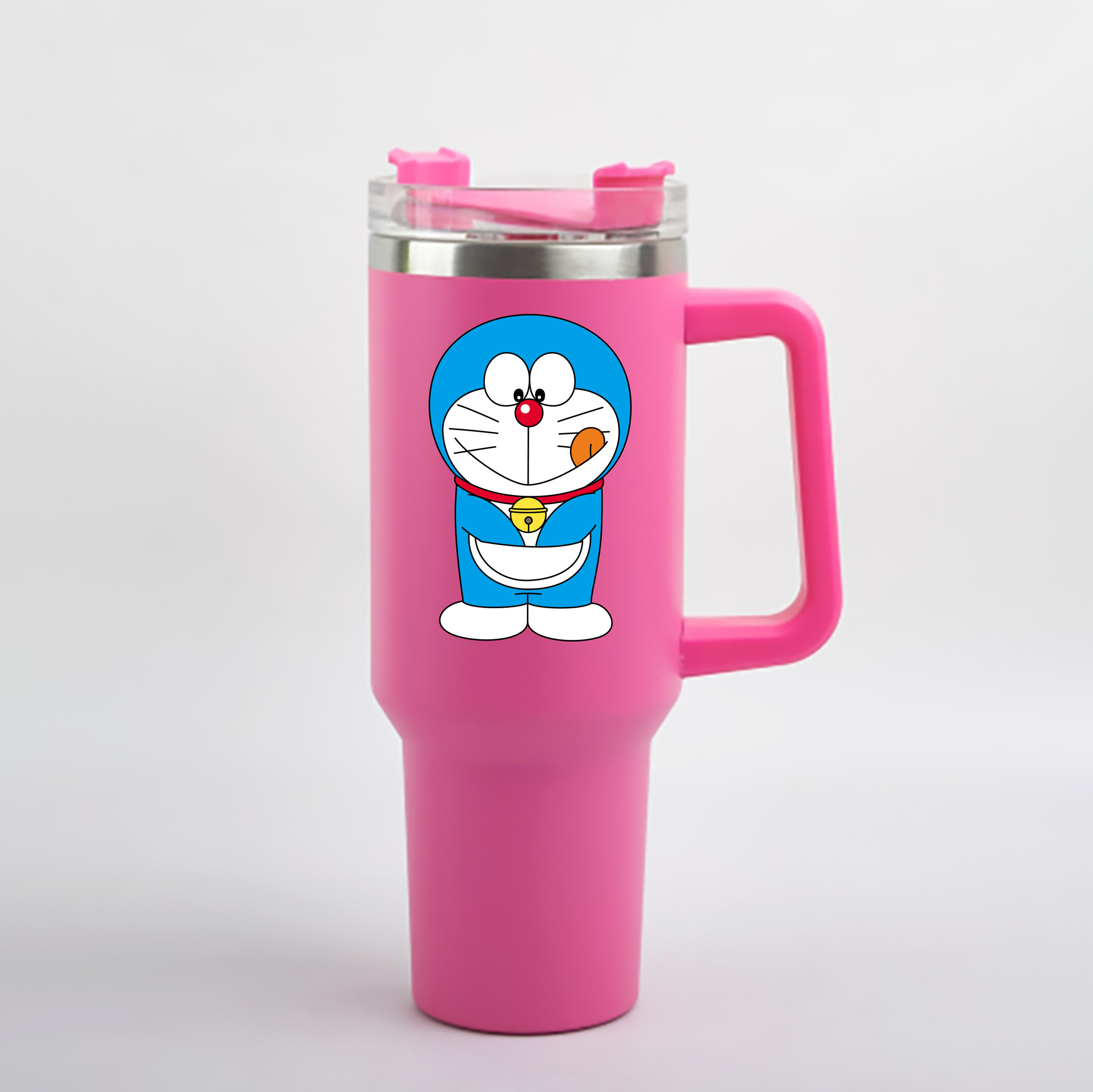（画像用） ドラえもん Doraemon 1200mL車用タンブラー - クリスタルステッカー（プラスチックストロー付き）